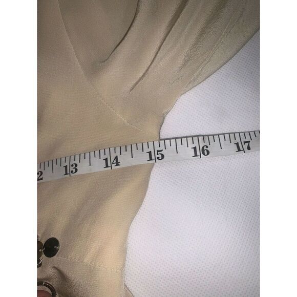 Nanette Lepore Beige Beaded Boho Blouse Size 0 - Picture 9 of 11